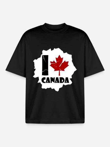 Canada - Boxy Heavyweight Unisex Organic T-Shirt by Stanley/Stella - black