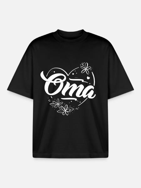 Oma - Boxy Heavyweight Unisex Organic T-Shirt von Stanley/Stella - Schwarz