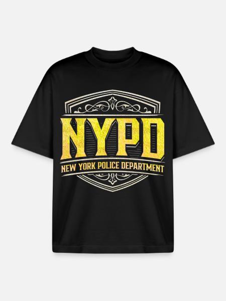 NYPD | Departament Policji w Nowym Jorku - T-shirt unisex boxy ciężki organiczny Stanley/Stella - czarny