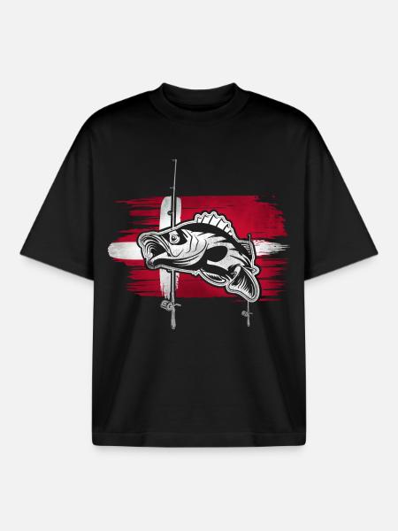Denmark fishing - Boxy Heavyweight Unisex Organic T-Shirt by Stanley/Stella - black