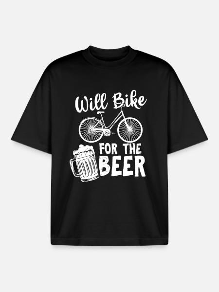 Beer bike - Boxy Heavyweight Unisex Organic T-Shirt by Stanley/Stella - black