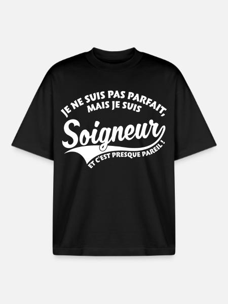 Parfait Soigneur - T-shirt unisexe boxy épais biologique Stanley/Stella - noir