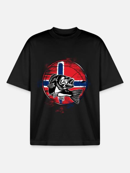 Norway fishing - Boxy Heavyweight Unisex Organic T-Shirt by Stanley/Stella - black