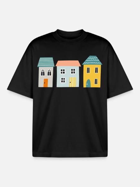Maisons - T-shirt unisexe boxy épais biologique Stanley/Stella - noir