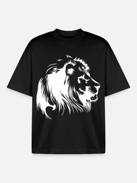Lion - Boxy Heavyweight Unisex Organic T-Shirt by Stanley/Stella - black