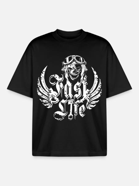 Biker life - Boxy Heavyweight Unisex Organic T-Shirt by Stanley/Stella - black
