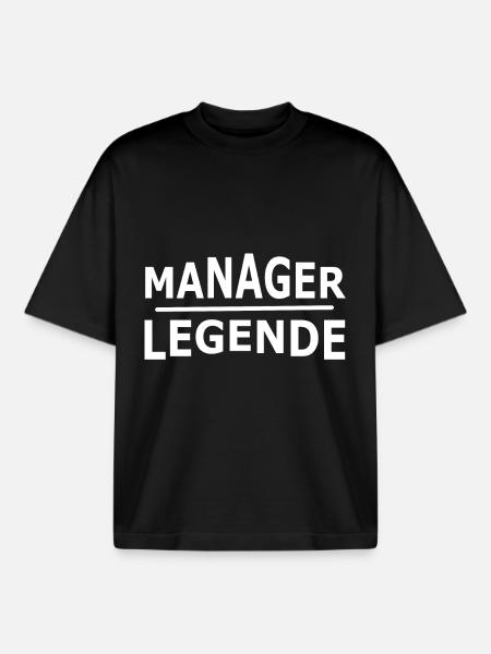 Manager - Boxy Heavyweight Unisex Organic T-Shirt von Stanley/Stella - Schwarz