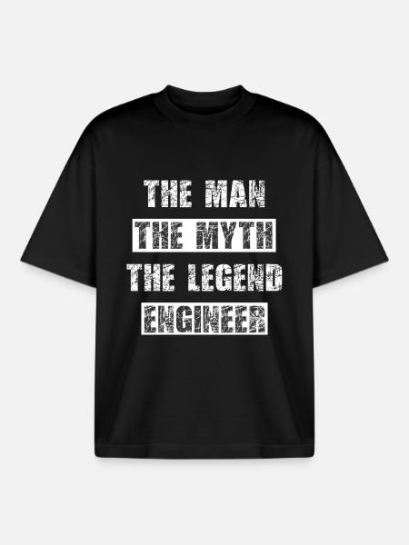 Engineer legend - Boxy Heavyweight Unisex Organic T-Shirt by Stanley/Stella - black