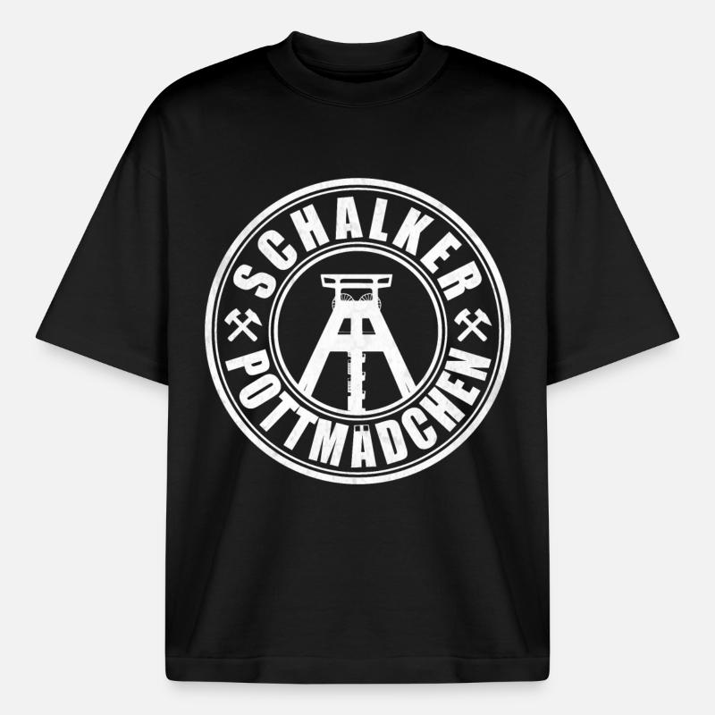 Schalker Pottmädchen | Ruhrpott Mädchen - Boxy Heavyweight Unisex Organic T-Shirt von Stanley/Stella - Schwarz