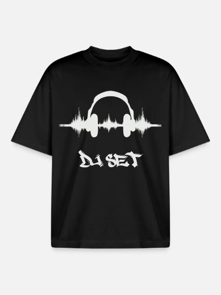 Dj - Boxy Heavyweight Unisex Organic T-Shirt by Stanley/Stella - black
