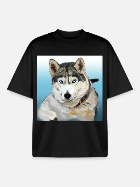 Husky - T-shirt unisexe boxy épais biologique Stanley/Stella - noir
