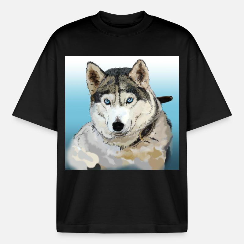 Husky - Boxy Heavyweight Unisex Organic T-Shirt von Stanley/Stella - Schwarz