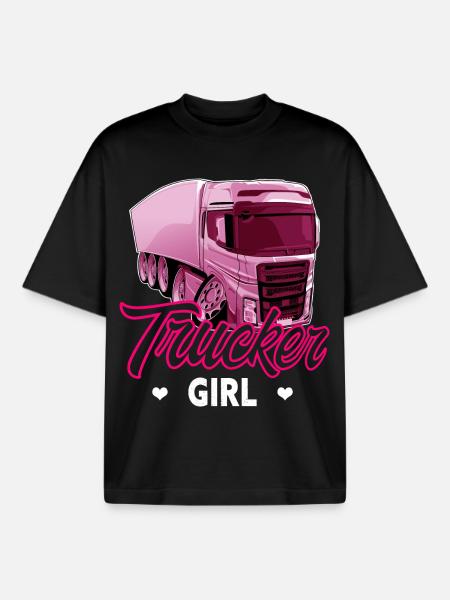 Trucker girl - Boxy Heavyweight Unisex Organic T-Shirt by Stanley/Stella - black