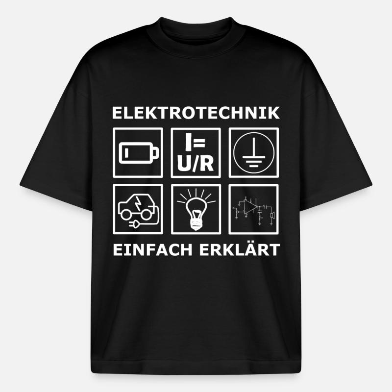 Elektrotechnik Ingenieur Studium - Boxy Heavyweight Unisex Organic T-Shirt von Stanley/Stella - Schwarz