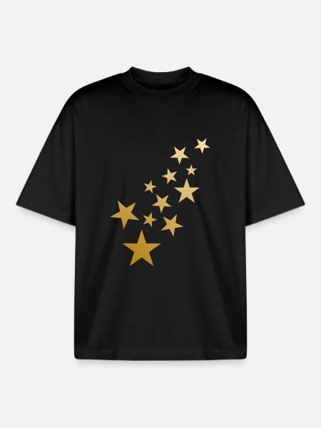 Star Pattern - Boxy Heavyweight Unisex Organic T-Shirt by Stanley/Stella - black