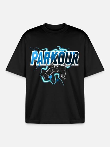 Parkour - Boxy Heavyweight Unisex Organic T-Shirt by Stanley/Stella - black