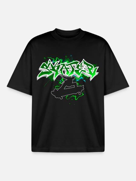 Skater Graffiti - T-shirt unisexe boxy épais biologique Stanley/Stella - noir
