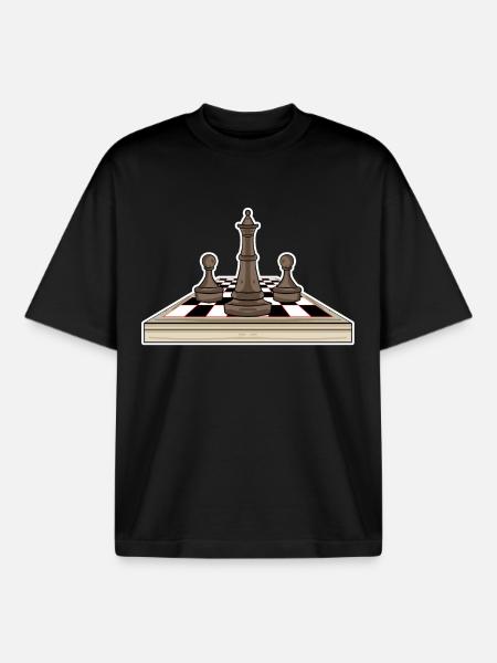 Jeu d’échecs - T-shirt unisexe boxy épais biologique Stanley/Stella - noir