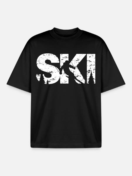 Ski - T-shirt unisexe boxy épais biologique Stanley/Stella - noir