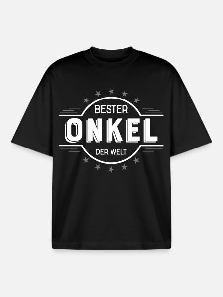 Onkel - Boxy Heavyweight Unisex Organic T-Shirt von Stanley/Stella - Schwarz