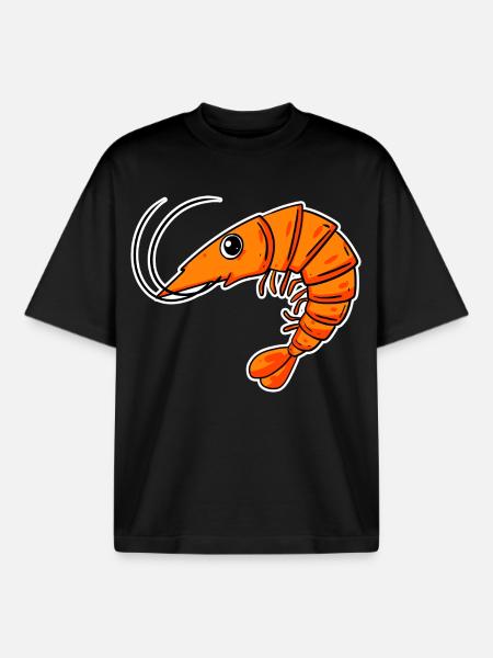 Shrimp Shrimp - Boxy Heavyweight Unisex Organic T-Shirt by Stanley/Stella - black