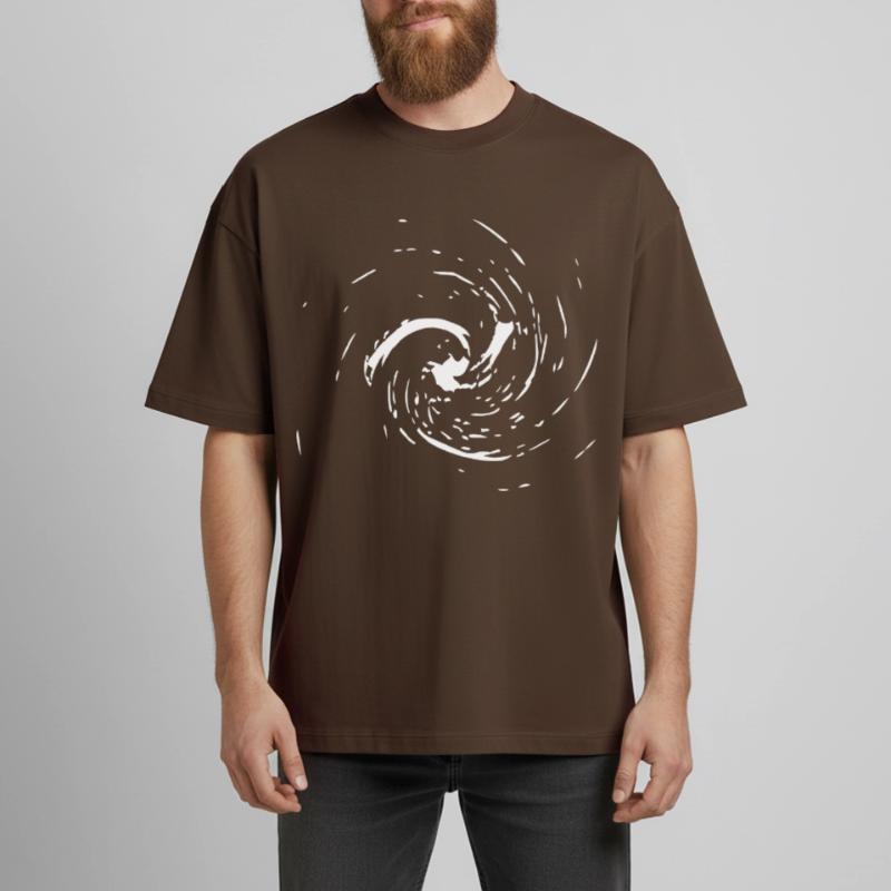 Abstract Vortex / Line / White / Pattern Heavyweight Boxy Unisex T-Shirt by Stanley/Stella