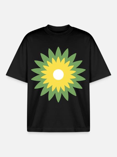Fleur - T-shirt unisexe boxy épais biologique Stanley/Stella - noir