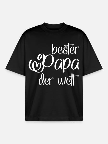 Papa - Boxy Heavyweight Unisex Organic T-Shirt von Stanley/Stella - Schwarz