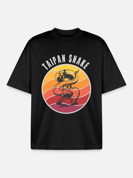 Taipan Snakes Design / Gift Idea - Boxy Heavyweight Unisex Organic T-Shirt by Stanley/Stella - black