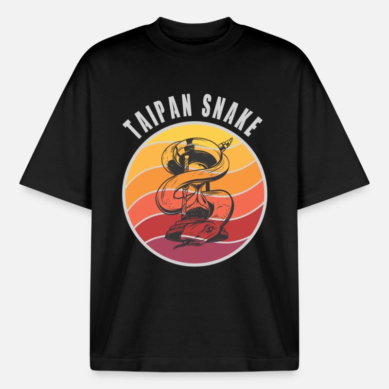 Taipan Schlangen Design / Geschenkidee - Boxy Heavyweight Unisex Organic T-Shirt von Stanley/Stella - Schwarz