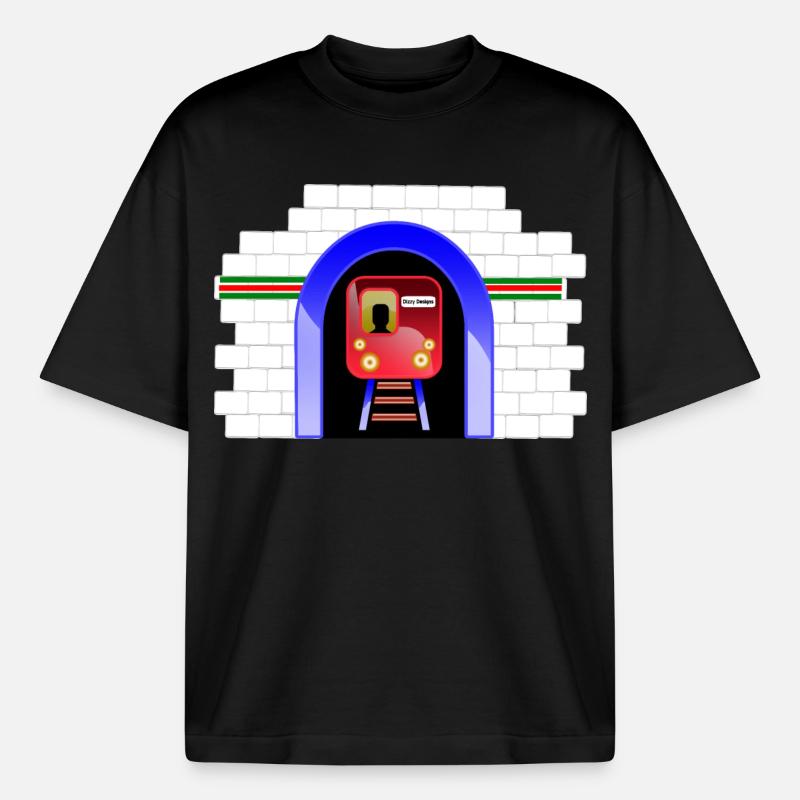 Blauer Tunnelzug im Torbogen - Boxy Heavyweight Unisex Organic T-Shirt von Stanley/Stella - Schwarz