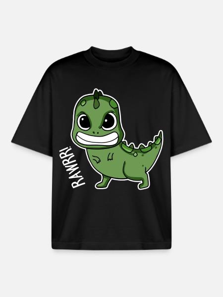 Bébé dinosaure cadeau - T-shirt unisexe boxy épais biologique Stanley/Stella - noir