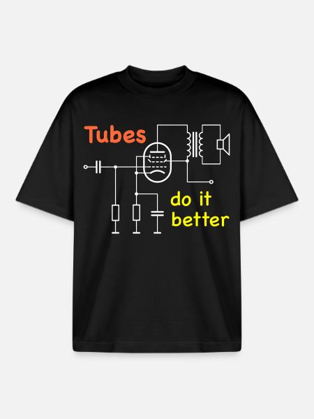 Vacuum Tubes do it better - Boxy Heavyweight Unisex Organic T-Shirt von Stanley/Stella - Schwarz