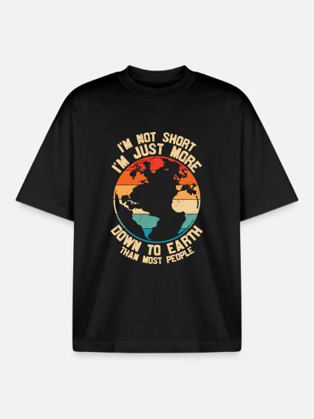 Im Inte kort Im bara mer ner till jorden - Unisex boxy heavyweight ekologisk T-shirt Stanley/Stella - svart