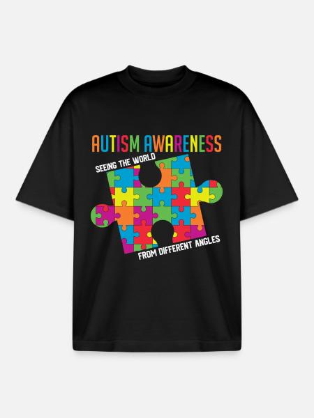 Voir le monde sous différents angles - T-shirt unisexe boxy épais biologique Stanley/Stella - noir