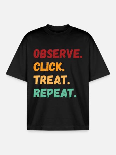 Click Treat Dog Training - Boxy Heavyweight Unisex Organic T-Shirt by Stanley/Stella - black