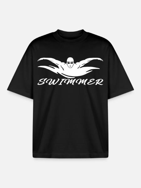 Swimmer - Boxy Heavyweight Unisex Organic T-Shirt by Stanley/Stella - black