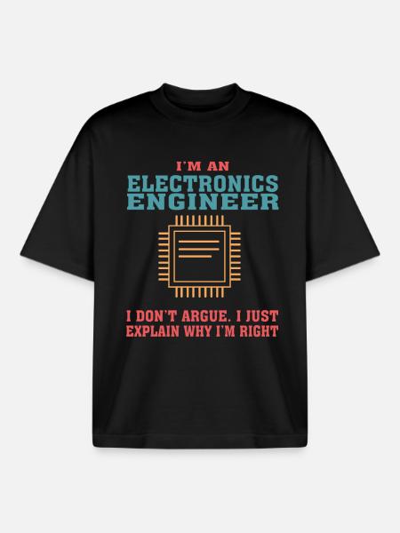 Funny Electronics Engineering Zitat für Electronic - Boxy Heavyweight Unisex Organic T-Shirt von Stanley/Stella - Schwarz