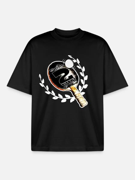 Table tennis - Boxy Heavyweight Unisex Organic T-Shirt by Stanley/Stella - black