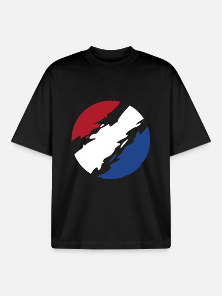 Netherlands Flag Flag Circle - Boxy Heavyweight Unisex Organic T-Shirt by Stanley/Stella - black
