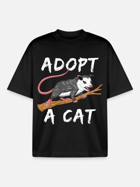adopt a cat - Boxy Heavyweight Unisex Organic T-Shirt by Stanley/Stella - black