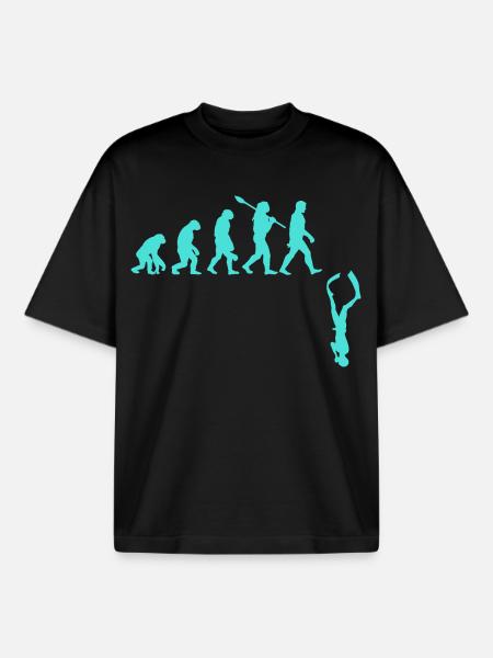 Freediving Evolution - Boxy Heavyweight Unisex Organic T-Shirt by Stanley/Stella - black