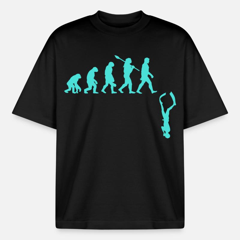 Évolution de l’apnée - T-shirt unisexe boxy épais biologique Stanley/Stella - noir