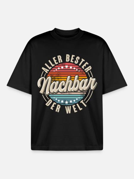 Nachbar - Boxy Heavyweight Unisex Organic T-Shirt von Stanley/Stella - Schwarz