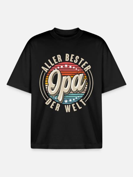 Opa - Boxy Heavyweight Unisex Organic T-Shirt von Stanley/Stella - Schwarz