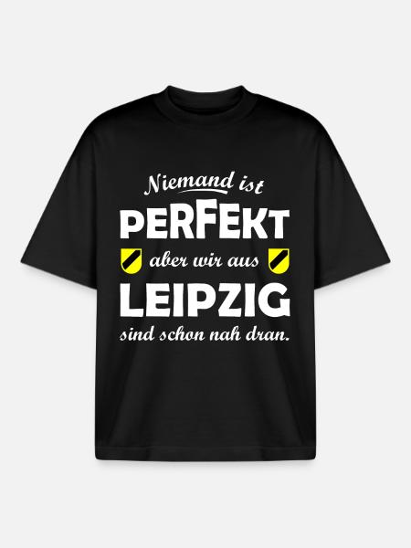 Leipzig Perfekt - Boxy Heavyweight Unisex Organic T-Shirt von Stanley/Stella - Schwarz