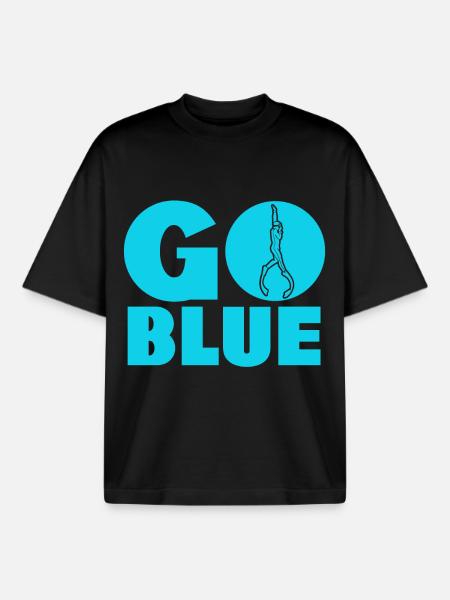 Go Blue - Apnea Freediving - Boxy Heavyweight Unisex Organic T-Shirt by Stanley/Stella - black