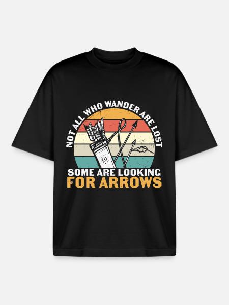 Archery Some Looking For Arrows - Boxy Heavyweight Unisex Organic T-Shirt by Stanley/Stella - black
