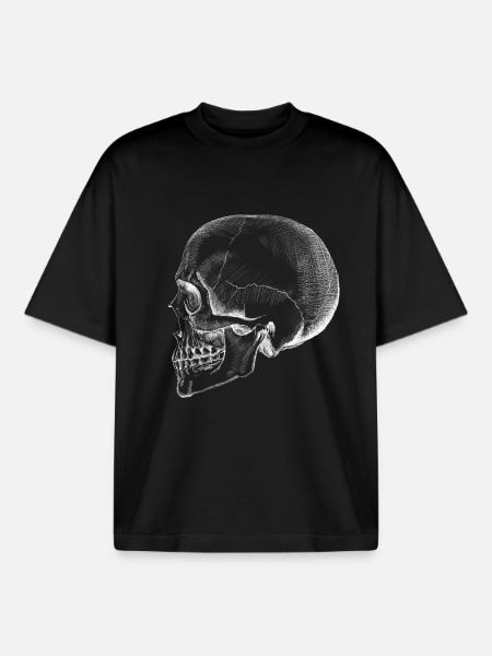 Crâne - T-shirt unisexe boxy épais biologique Stanley/Stella - noir