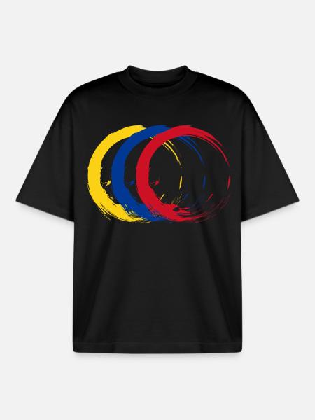 Drapeau Colombie - T-shirt unisexe boxy épais biologique Stanley/Stella - noir